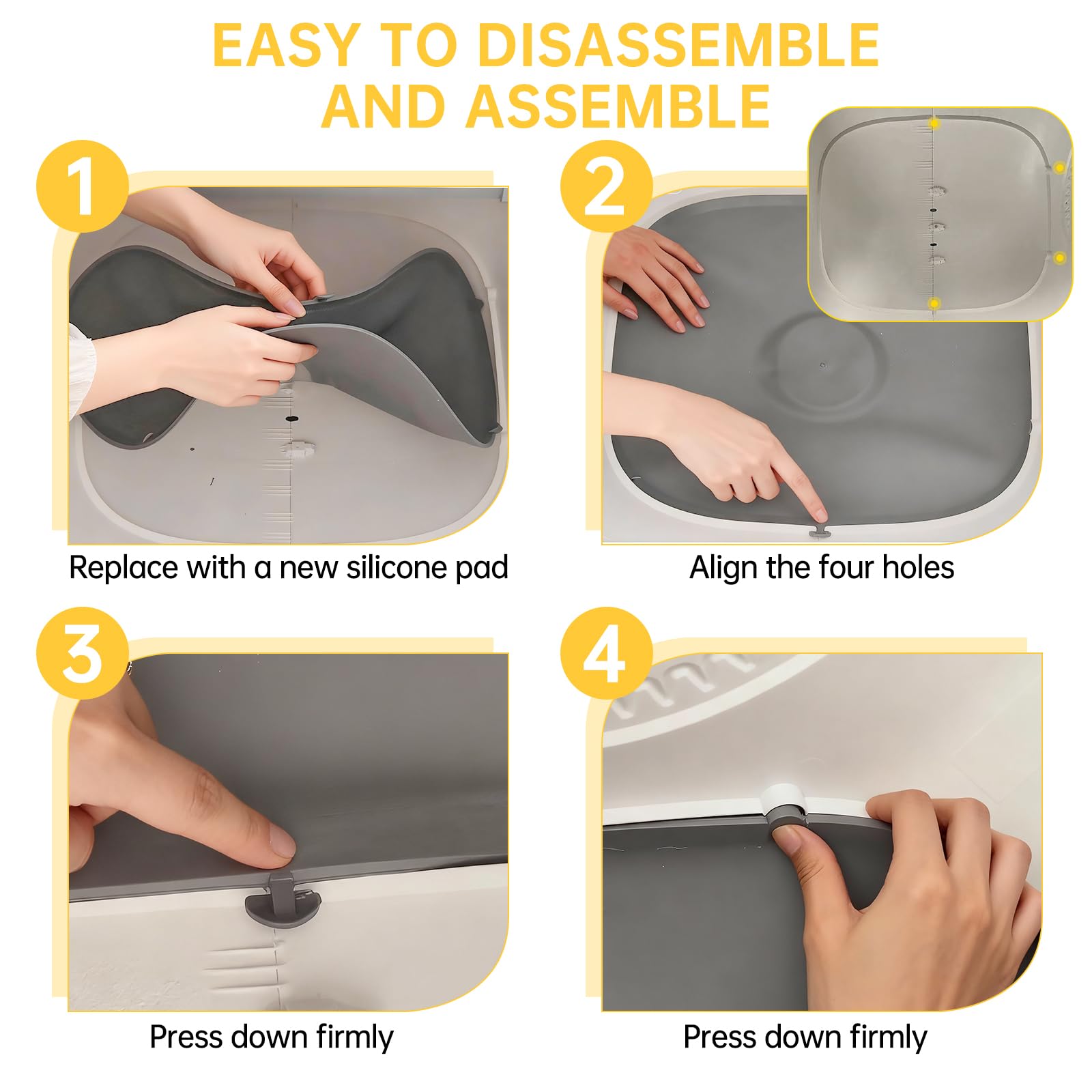 Silicone Cat Litter Mat Accessory Part, Waterproof Cat Litter Pad Replacement Part for Easy Cleaning of Automatic Self Cleaning Litter Boxes - image 5