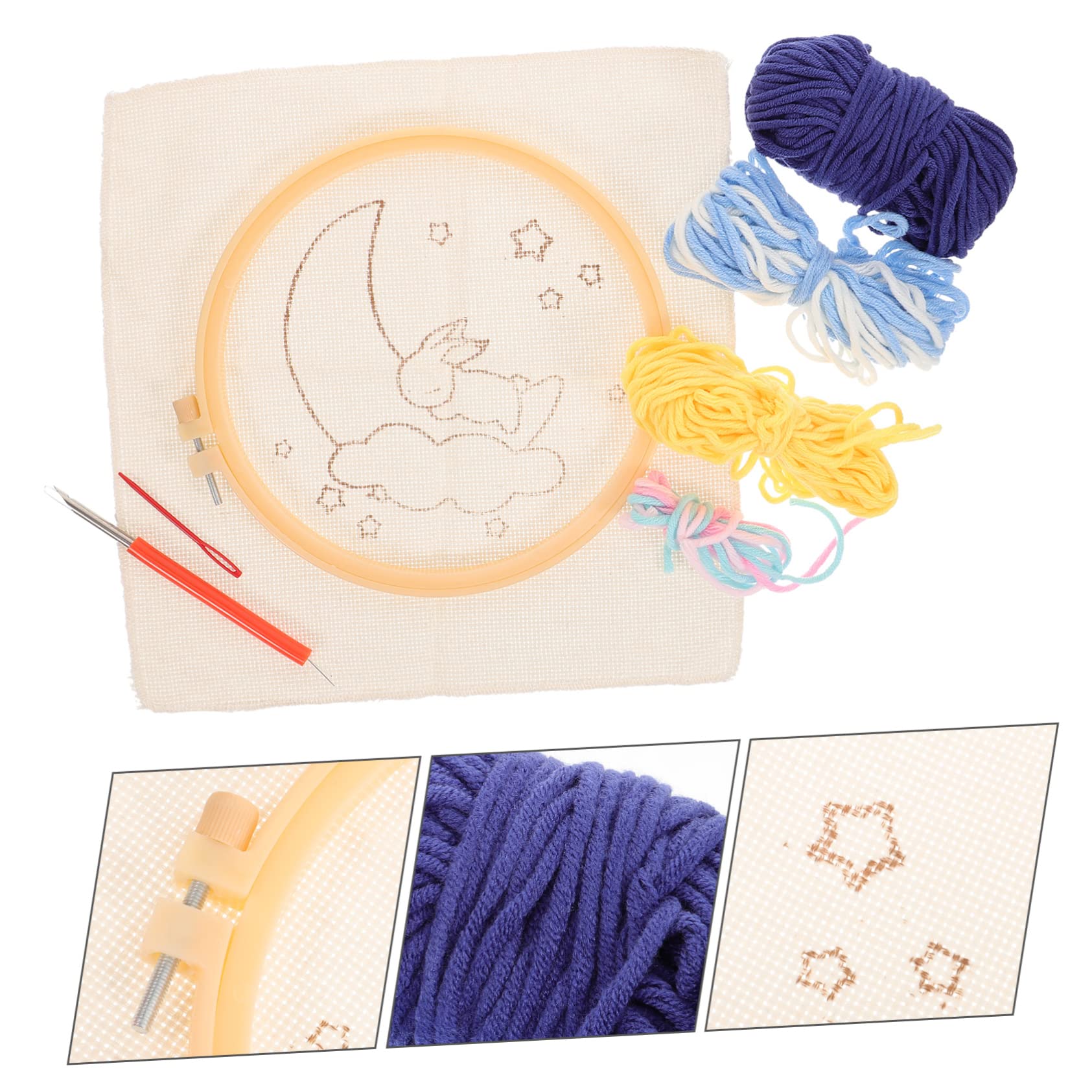 Lurrose 3sets Kit Di Ricamo Per Principianti Con Aghi Da Punzonatura Completo Per Adulti Facile Da Usare Per e Attività Creative Include Strumenti e Accessori Per Ricamo Decorativo