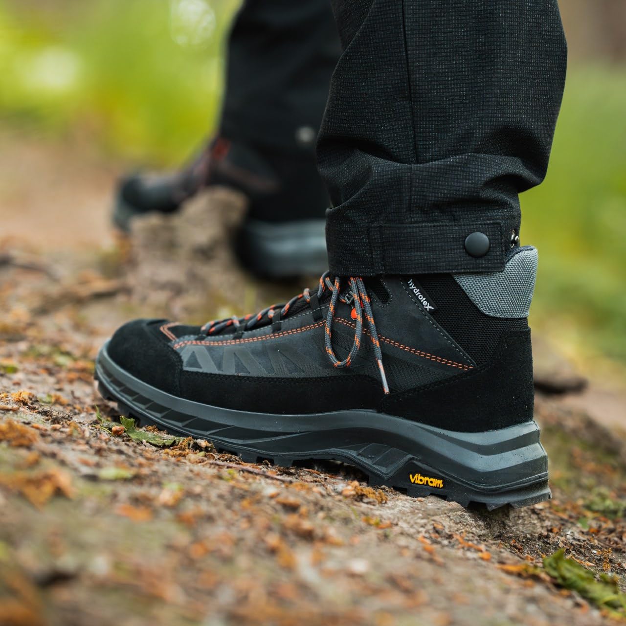 Alpinus - Buty Trekkingowe Kominite Mid, Buty Turystyczne, Górskie, Hikingowe, antracytowo - pomarańczowe GR11753