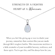 NOURISHLOV Warrior Necklace, Moonstone Necklace Strength Gift, New Beginnings Encouragement Gift, Healing Crystal Necklaces, Survivor Gifts For Grief