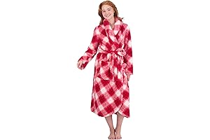 Women's Soft Plush Fleece Robes with Sherpa Shawl Collar