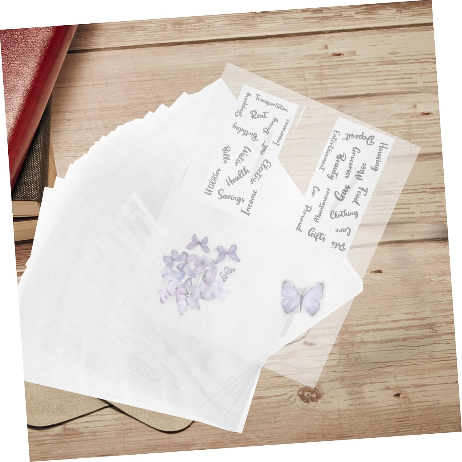 25 Sheets PVC Binder Accessory Budget Pockets for Cards image 2