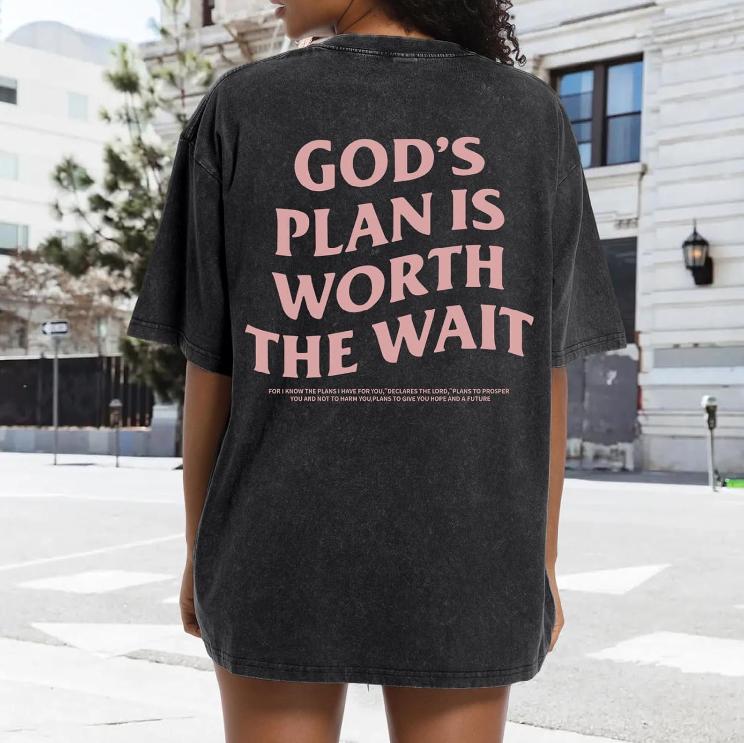 Christian Oversized Shirts for Women God Graphic Tees Shirts Bible Verse Jesus Shirt Religious Acid Wash Tshirts - Image 6