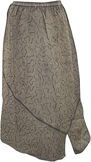 Mogul Interior Women's Maxi Skirt Green Stonewashed Embroidered Rayon Flare Gypsy Long Skirts
