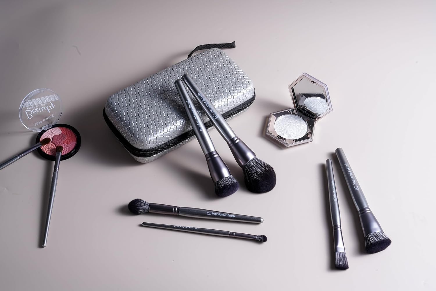 BS-MALL 20 Pcs Makeup Brushes Set for Women EVA Travel Case, Professional Makeup Brush Kit for Foundation, Concealer, Blush, Powder & Eyeshadow, Soft Synthetic Brushes for Beginners, Beauty Lovers