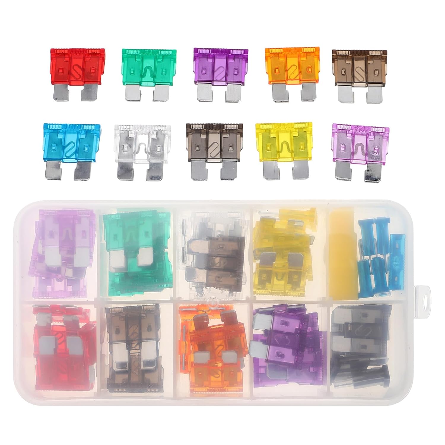 Kit de 50 fusibles automotrices para barcos, RVs y camiones, fácil instalación, variedad para todos los vehículos y dispositivos eléctricos miniatura 1