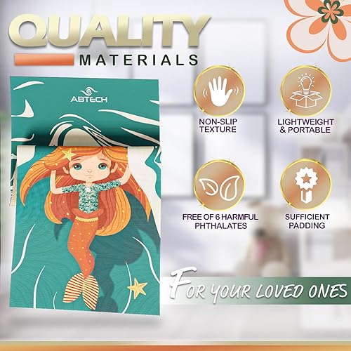 Miniatura 9 de Juego de esterillas de yoga para niños y niñas, muñeca, unicornio, sirena, panda, dinosaurio y bajo el agua, sin productos químicos, no tóxico,