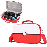 Vista 1 de Red & White Travel Carrying Case For Nintendo Switch & Switch OLED, Deluxe Protective Hard Shell Waterproof Case Fits Nintendo Switch Console & Full
