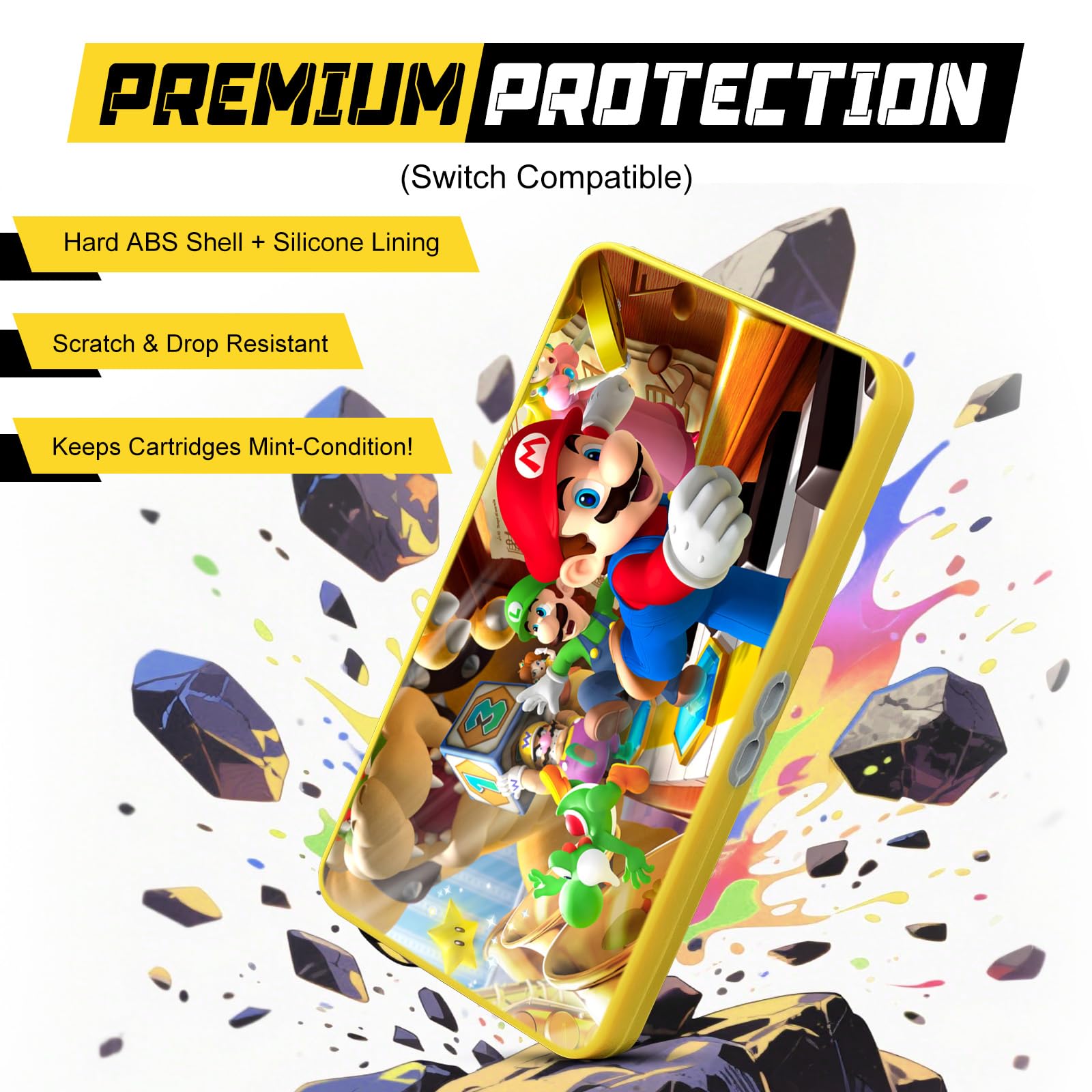 Custodia per Schede di Gioco, Custodie Giochi per Switch, Switch Game Card Case, Con 24 Giochi Cartridge Slot & 24 SD Card Storage, Design Magnetico,Organizer Antiurto Resistente All'acqua (DC2417)