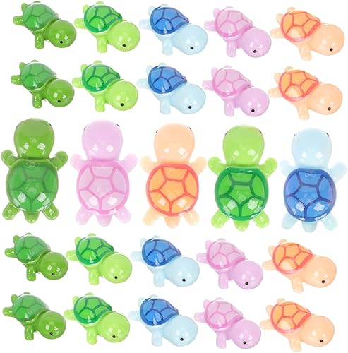 Miniatura 2 de Happyyami 40 pcs Mini Turtle Mini Frogs Mini Plastic Ducks sea Animal Figure Mini Tortoise sea Party Favors Resin Tortoise Figurine mariposas