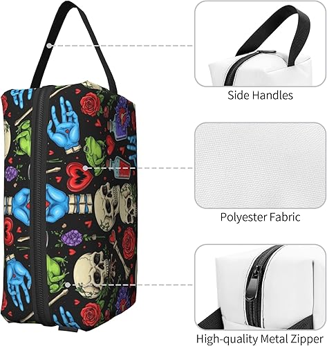 Miniatura 3 de Lindas bolsas de lápiz de maquillaje cosmético Tote Neceser con cremallera, organizador de cosméticos, bolsa de soporte Oxford resistente al agua,