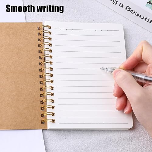 Miniatura 4 de Koogel 4 cuadernos pequeños en espiral, de 4.5 x 5.7 pulgadas, minilíneas de bolsillo con rayas universitarias, cuadernos de tapa dura, cuadernos