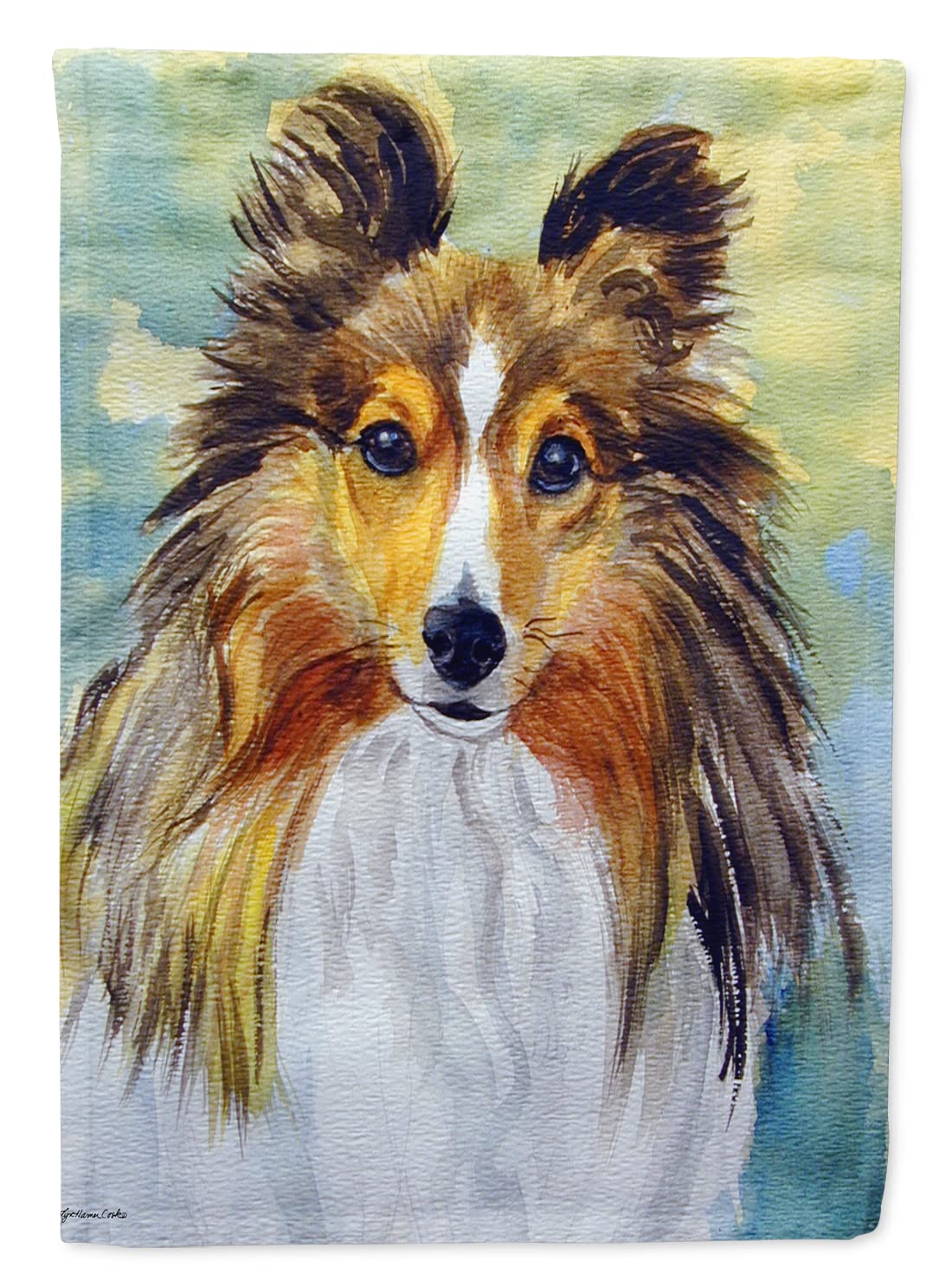 Drapeau Sheltie Toby pour égayer votre parterre de fleurs en été