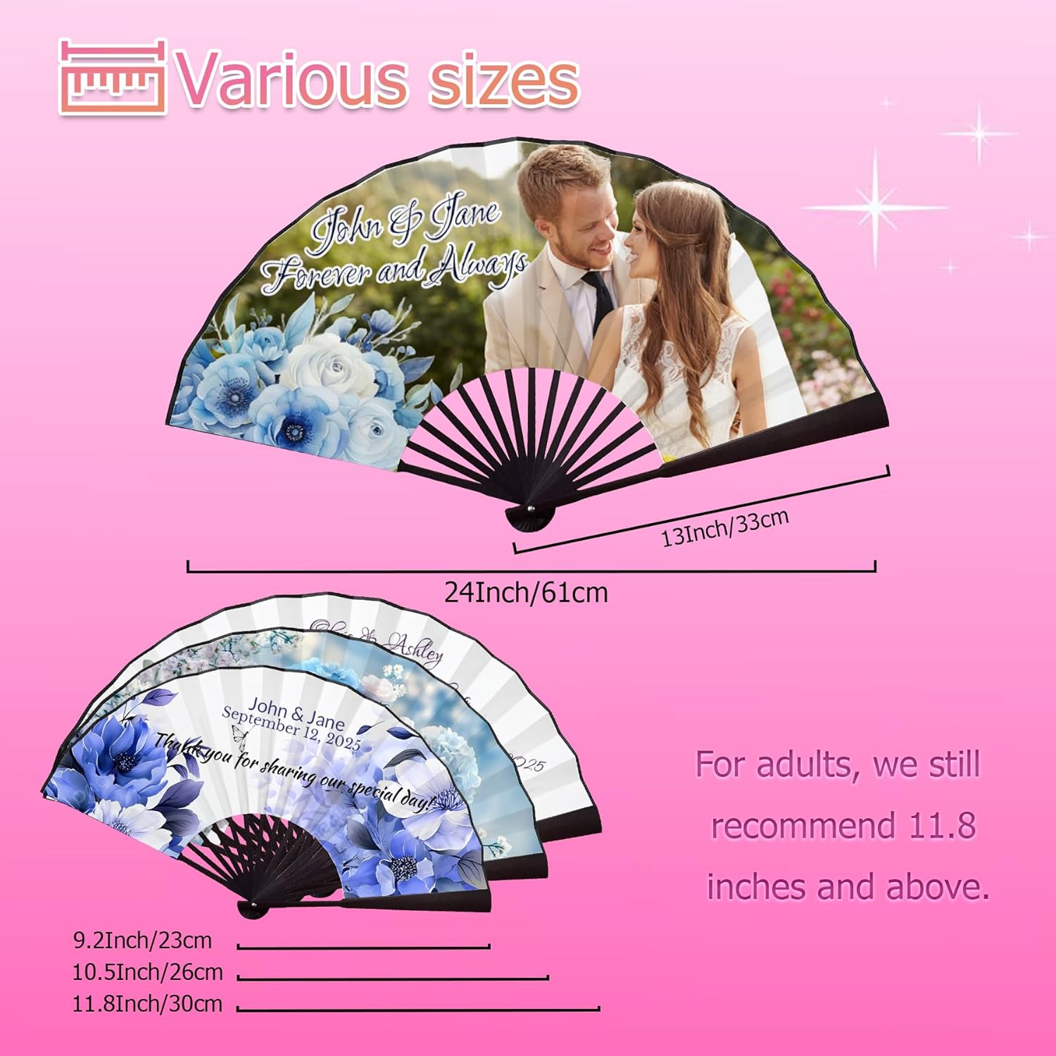 Custom Line Dance Popping Fan with Photos & Text - Personalized Decorative Folding Hand Fan for Dance Parties, Weddings, Clubs & Trail Rides | Portable Clack Fans for Women with Logo Engraving (10)