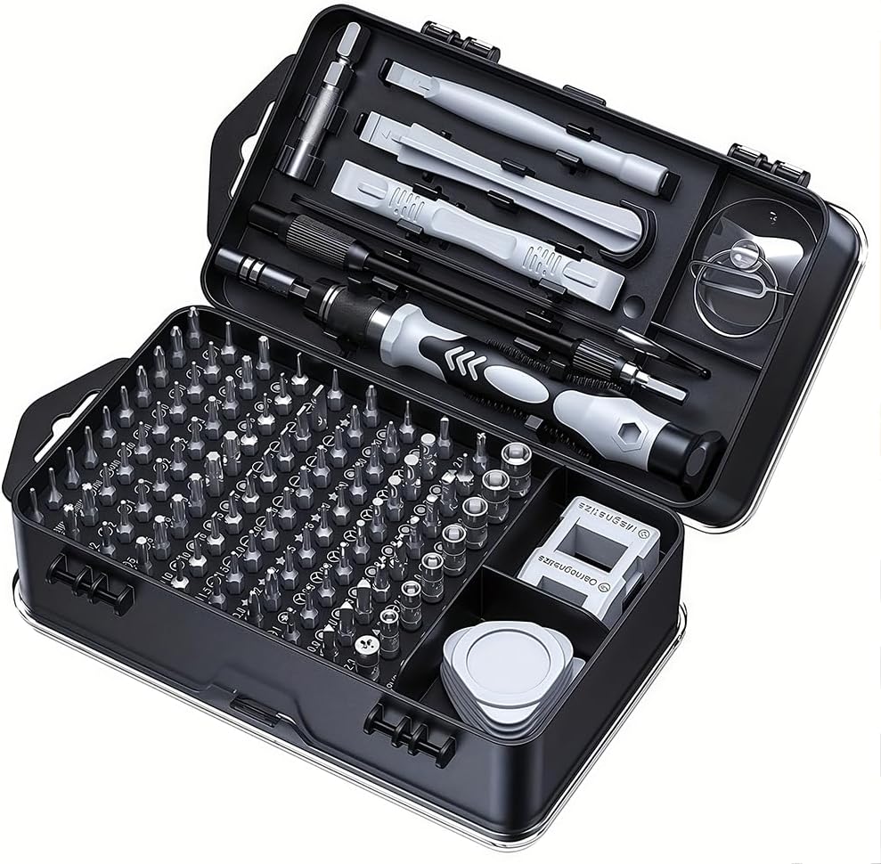 Professional Repair Kit 115 in 1, Magnetic Screwdriver Set for Electronics, iPhone, Laptop, PC, Watch, Glasses with Flexible Shaft