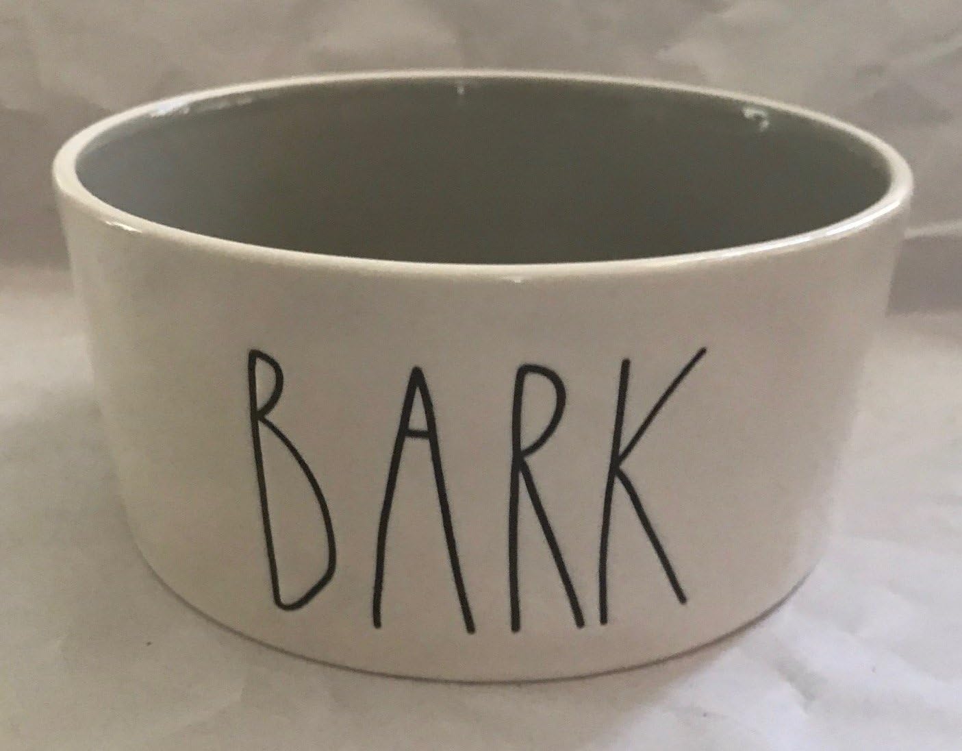 Rae Dunn Magenta Ceramic 6" Diameter x 3" Deep Pet Food Bowl Dog Dish BARK - Cream/Light Grey Dishwasher Safe
