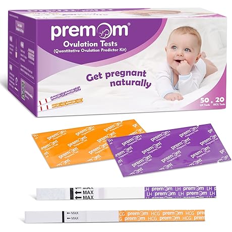 Premom Ovulation & Pregnancy Test Kit: 50 Quantitative Ovulation Strips & 20...