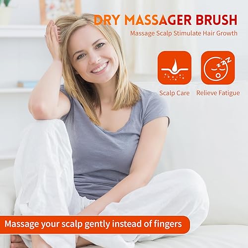 Miniatura 7 de Paquete de 2 cepillos de silicona para masajeadores de cuero cabelludo, limpiador de ducha con cerdas suaves, tratamiento para el crecimiento del