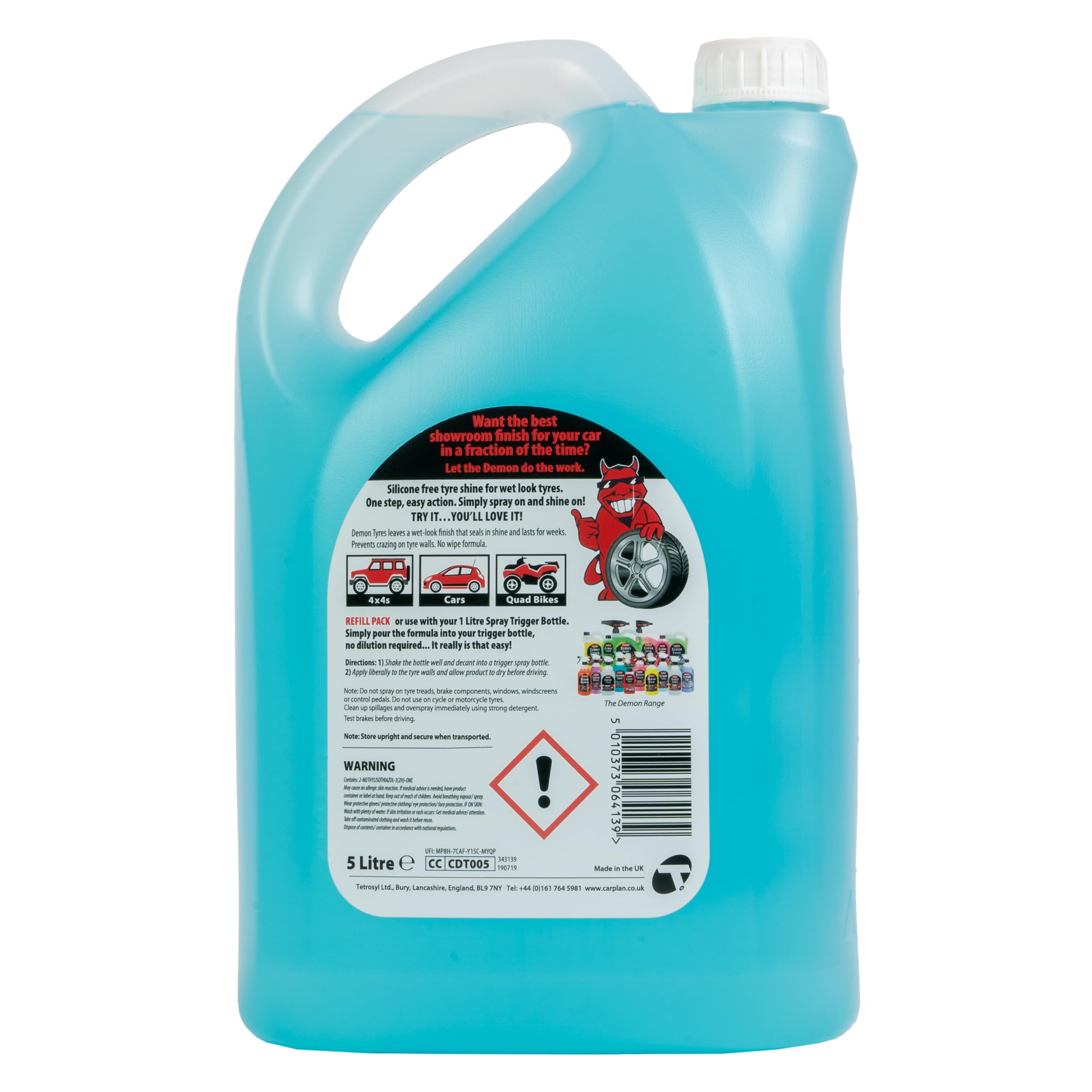 CarPlan Demon Tyres 5L - Finition pour pneus effet mouillé