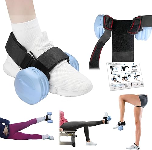 Accesorio para el pie con mancuernas, correa ajustable para pesas de tobillo para entrenamientos de piernas, fortalece los flexores de cadera,