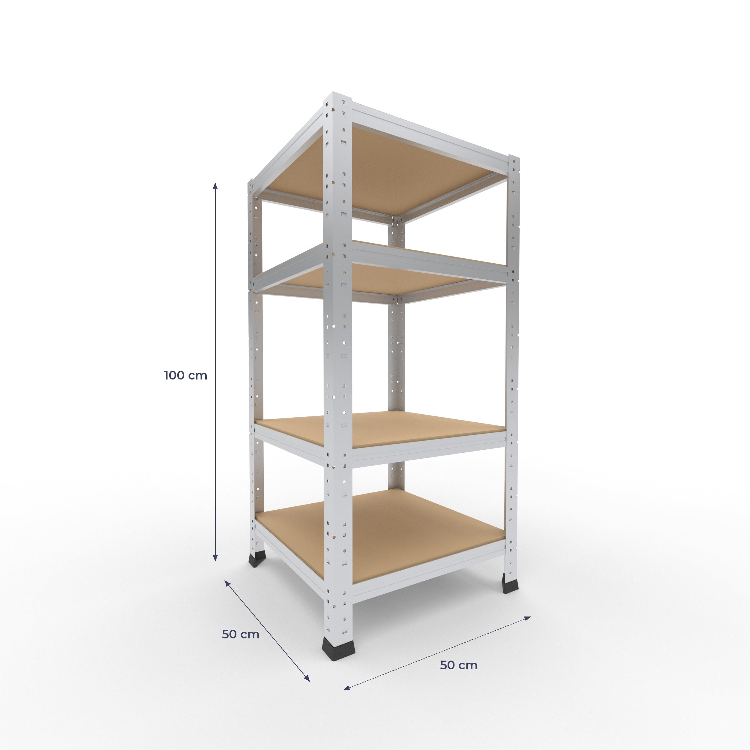 shelfplaza Home 100x50x50 cm Estantería Pesada en galvanizada con 4 baldas y 175 kg de Capacidad de Carga por balda
