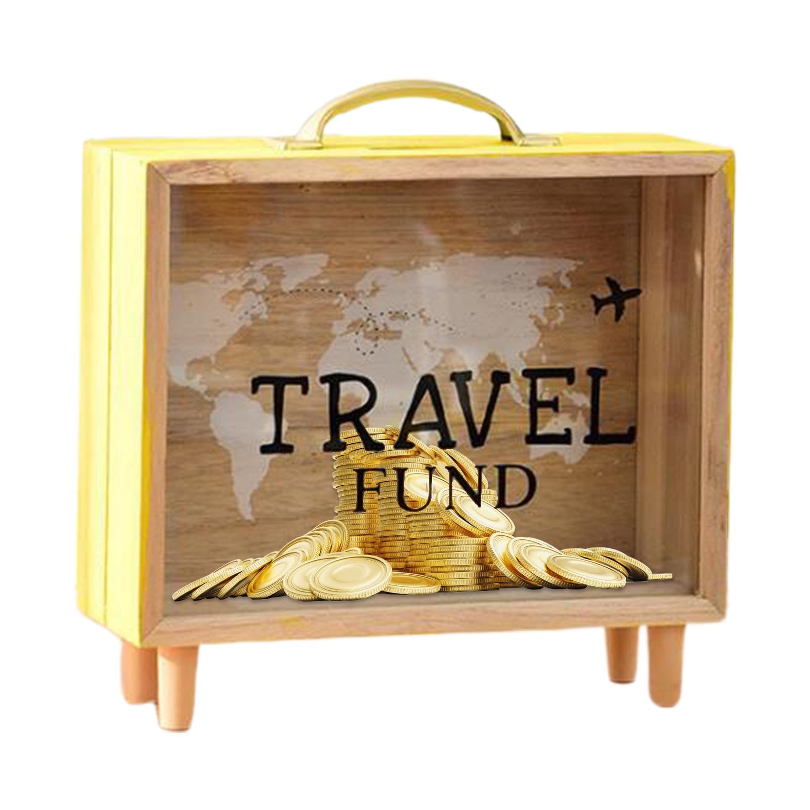 Caja de colección de viaje en madera profunda para guardar talones y recuerdos memorables