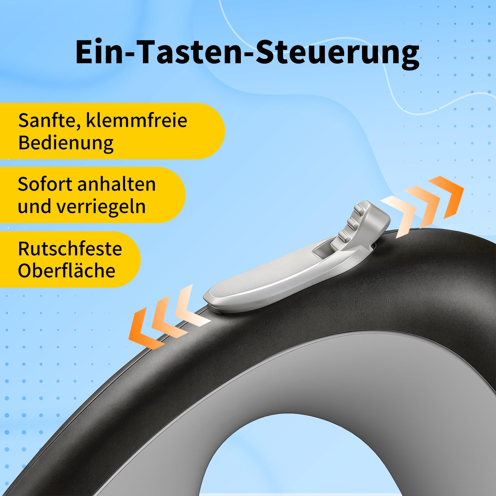 5M Einziehbare Hundeleine für kleine & mittelgroße Hunde | Automatische Bremse, Verriegelung, ergonomischer Griff & 360° verdrehsicher (Black, PL02)