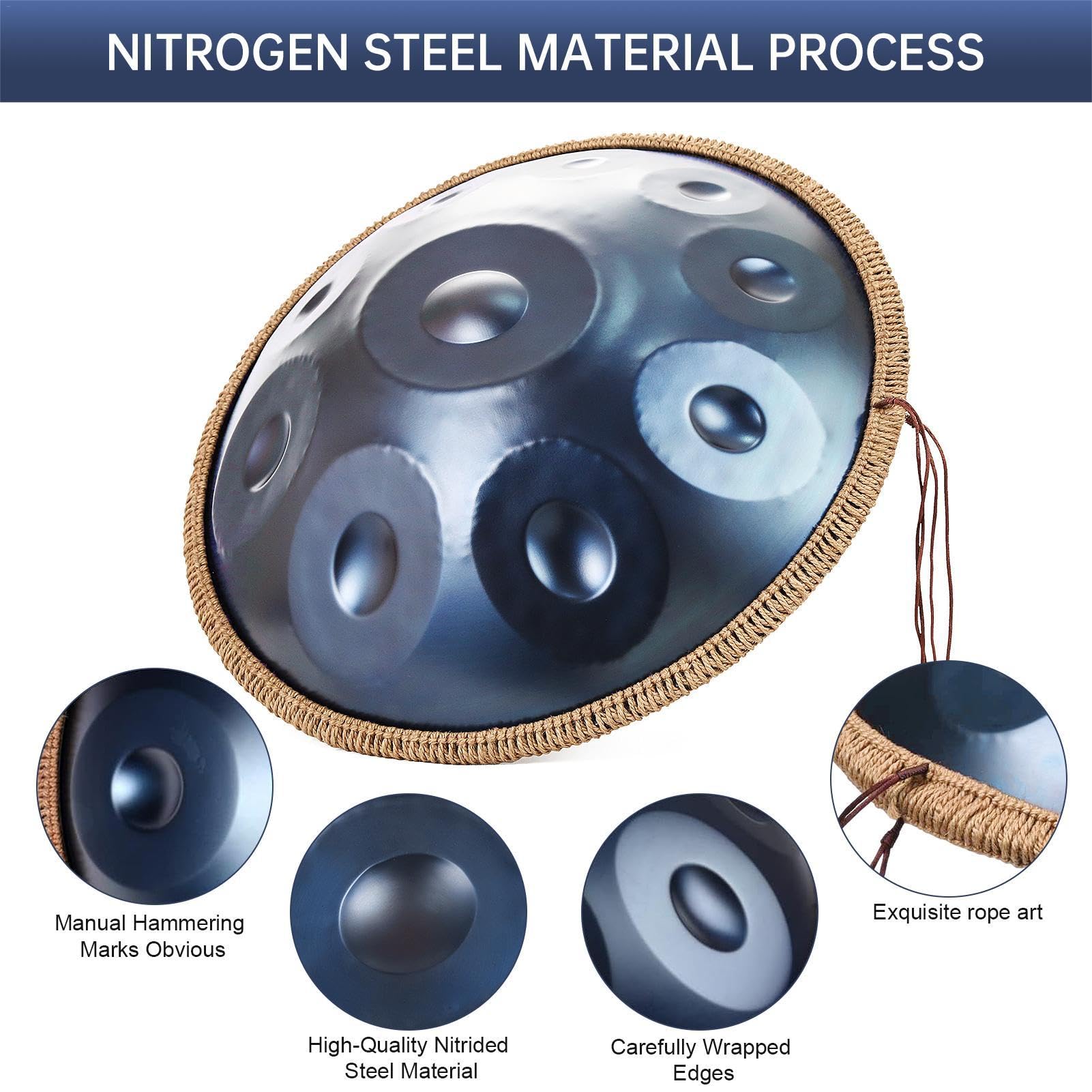 Amazon.com: Handpan Drums Sets G Minor 18 Inches Steel Hand Drum