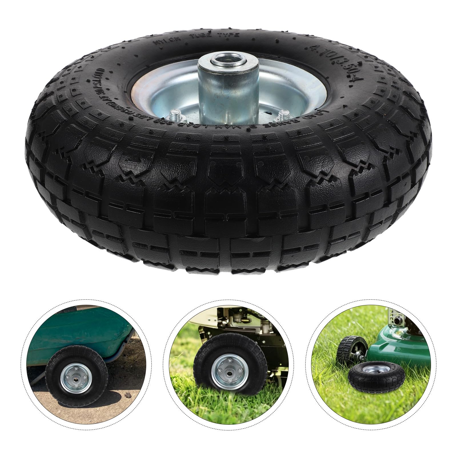 BETOOKY Rueda Durabilidad Garantizada para Inflable Eje Desplazado Cortacésped con Neumático de Goma Resistente y Fácil Instalación para Jardín y Césped