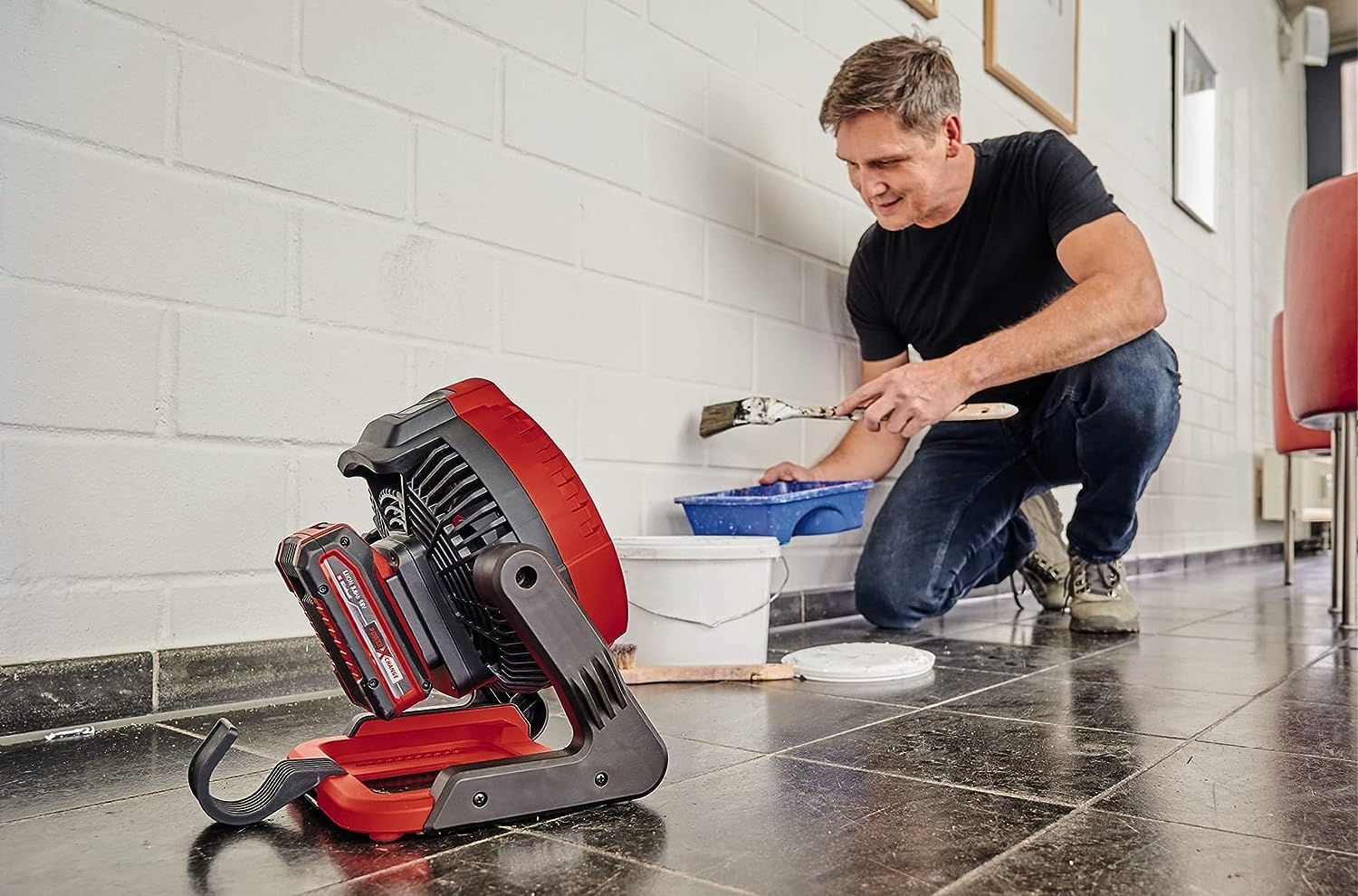 Ventilatore a batteria Einhell GE-CF 18/2200 Li-Solo Power X-Change (18 V, agli ioni di litio, 3 velocità, testata con rotazione a 360°, consegna senza batteria e senza caricabatterie)