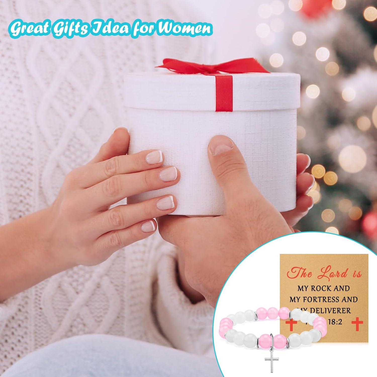 Bible Verse Bracelets with Cards Christian Jewelry Religious Gifts for Christian Easter Prayer Scripture Gift Inspirational Beaded Bracelets for Daughter Sister First Communion Christmas Birthday Gift - Image 6