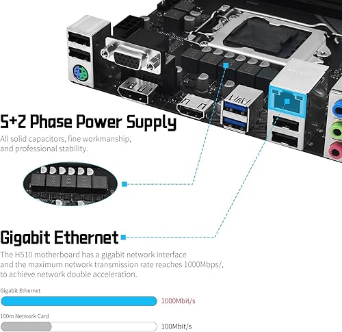 Miniatura 5 de Placa base H511M PRO LGA 1200 para procesadores de la serie 10 y 11 generación (Micro ATX, DDR4 de doble canal, SATA 6Gbpss, USB 3.0, NVME M.2, PCIe
