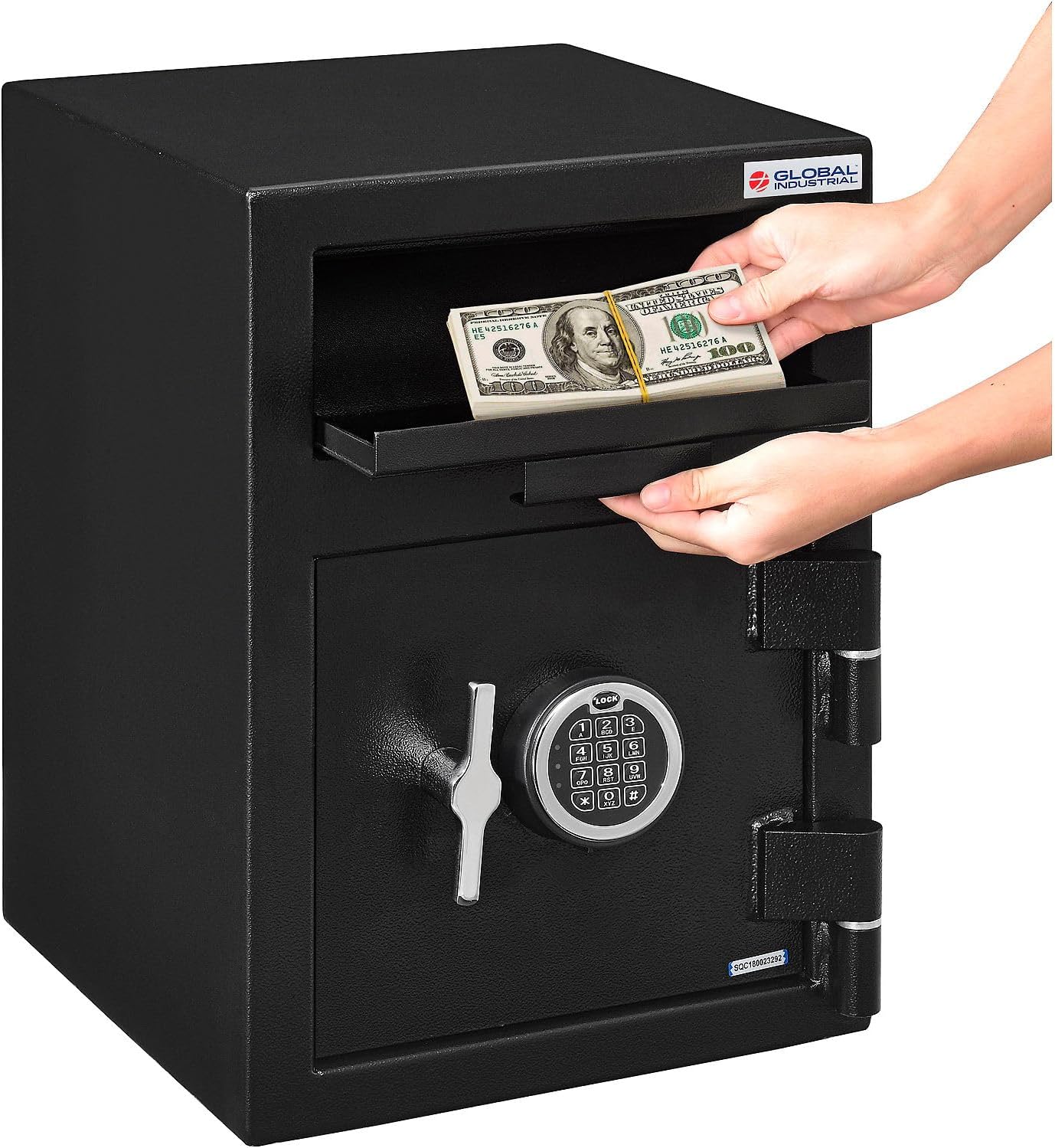 Global Industrial B-Rate Depository Safe, 1 Door, Digital Lock, 14"W x 14"D x 20-1/4"H