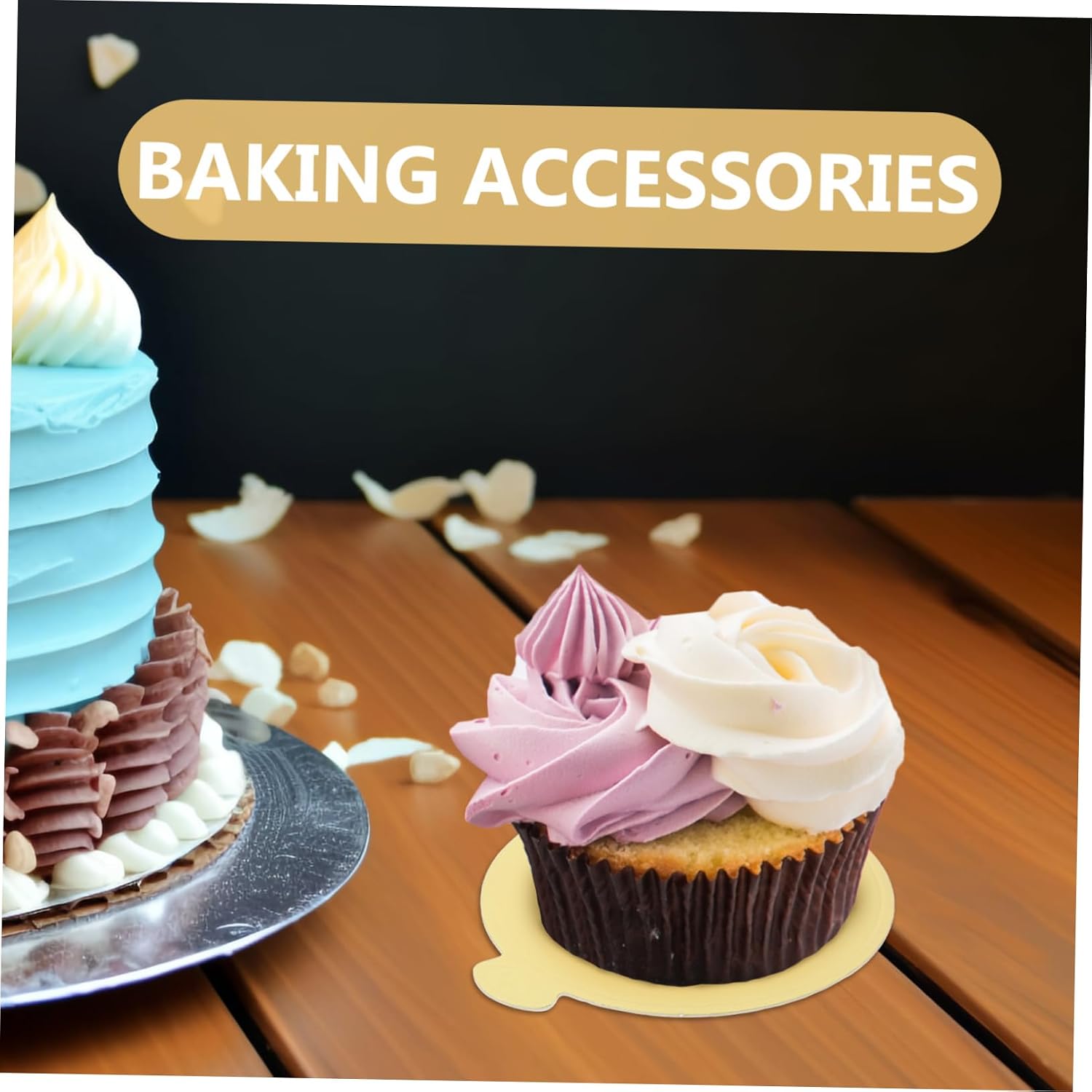 Ciieeo 100pcs Mini Cardboard Cake Boards Sturdy Round Bases for Desserts Mousse and Easy to Use for Baking and Serving at Events and Gatherings