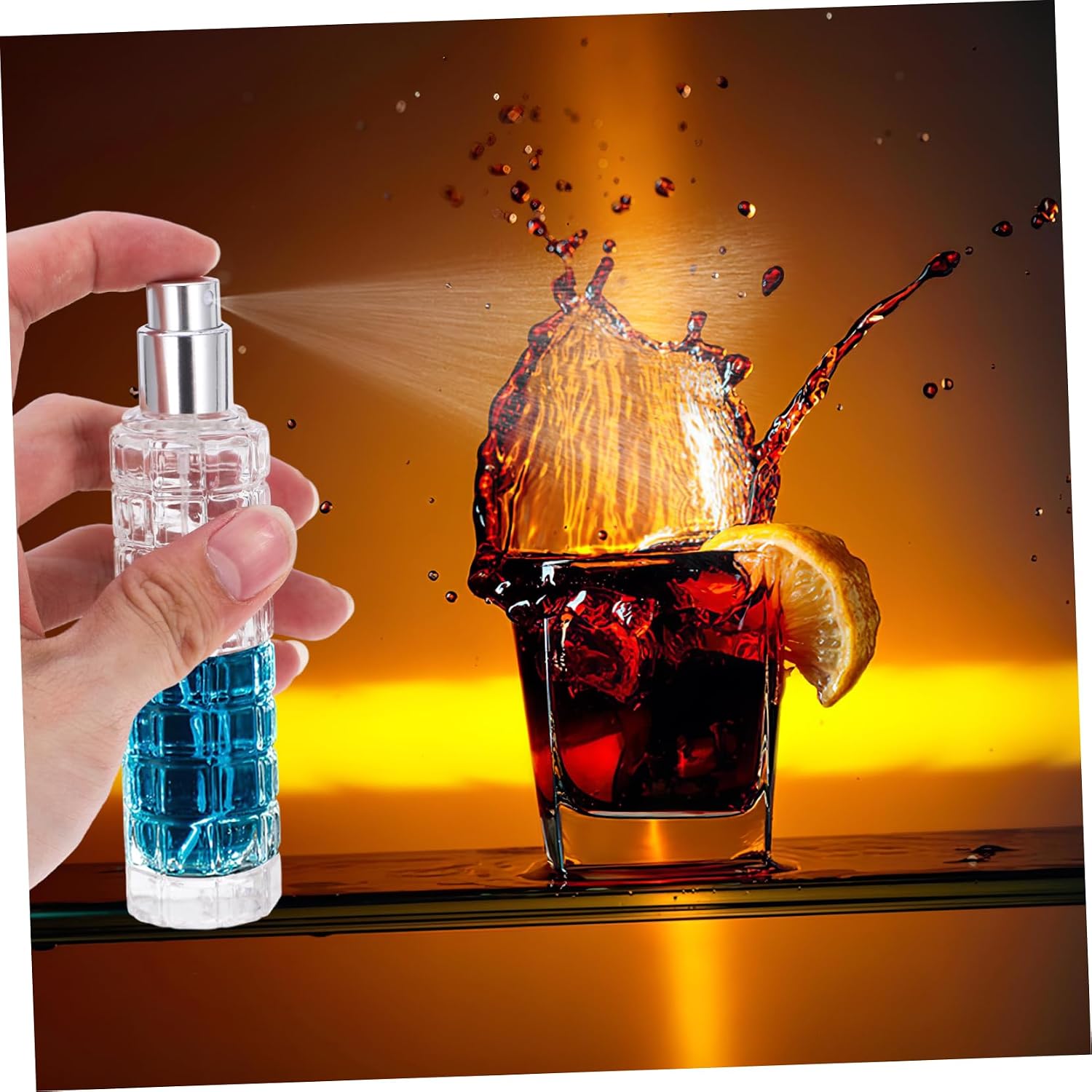 Hemobllo Empty 30 ml Glass Cocktail Sprayer – Fine-Mist Bitters Atomizer for Precision Bar Mixing, Travel-Size for Bartenders & Home Mixologists