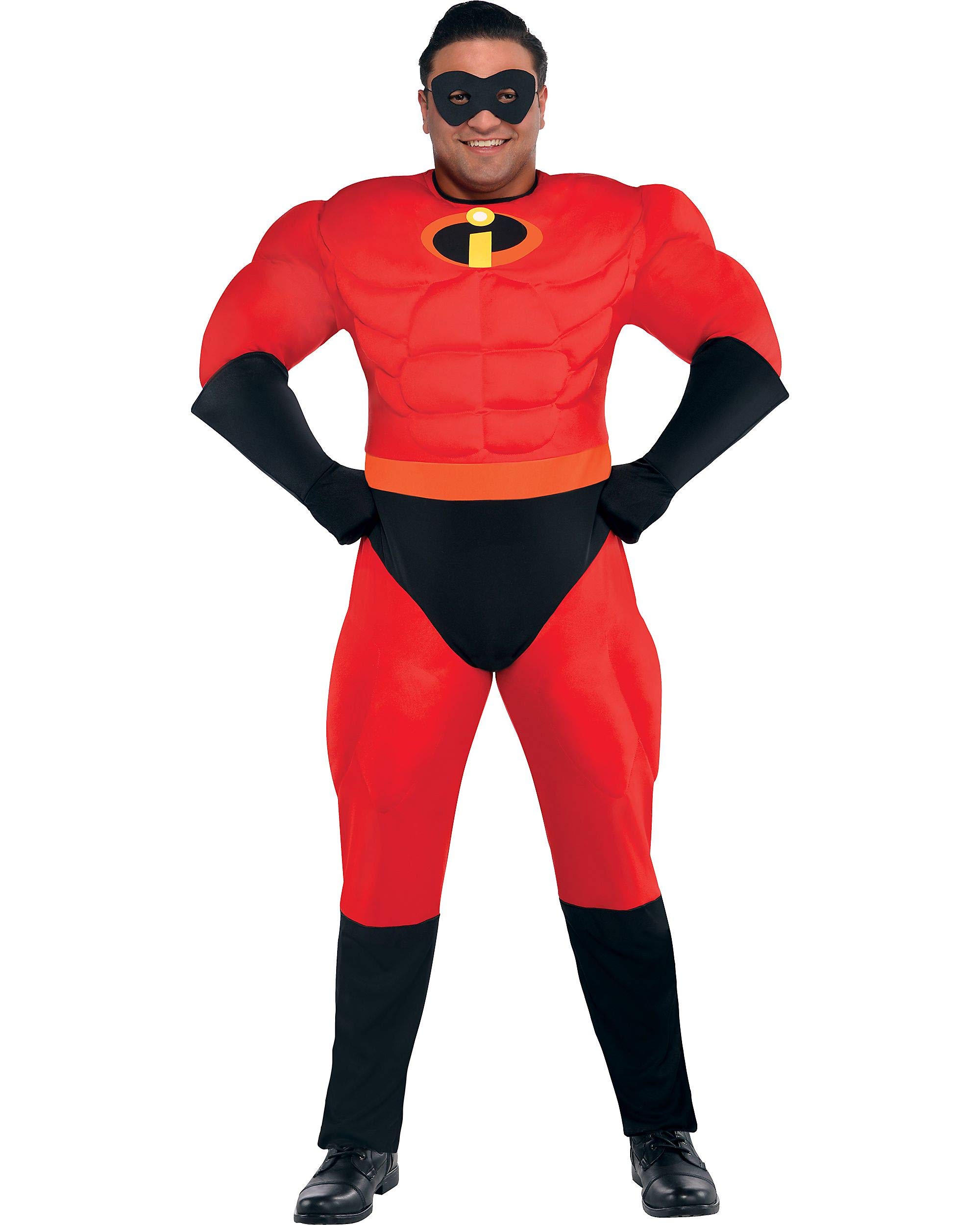 Party City The Incredibles Mr. Incredible Muscle Halloween Costume for Men, Plus Size, Includes Jump