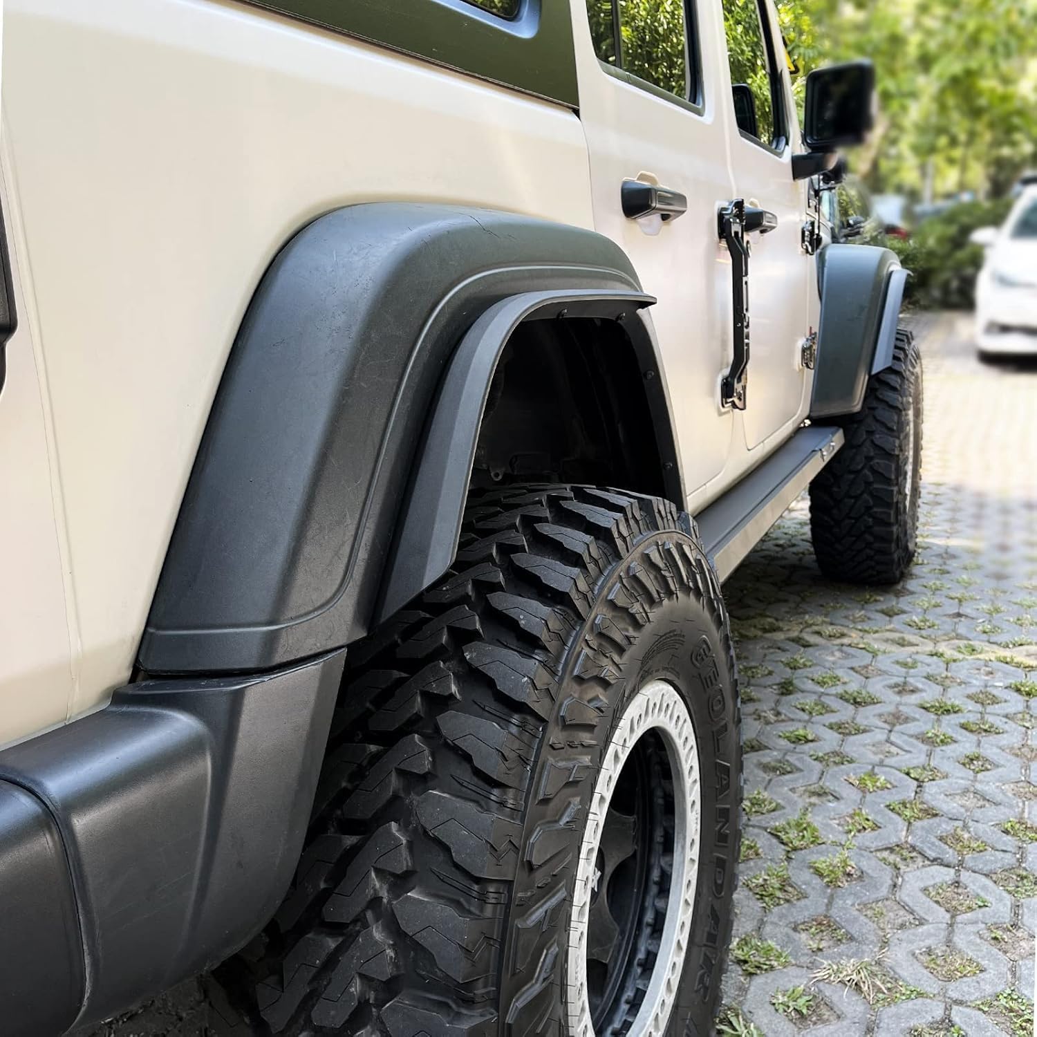 Front & Rear Fender Liner Fender Trim Extension Protector for 2018-2024 Jeep Wrangler JL JLU Sahara 4 Pcs(Not fit 4XE)