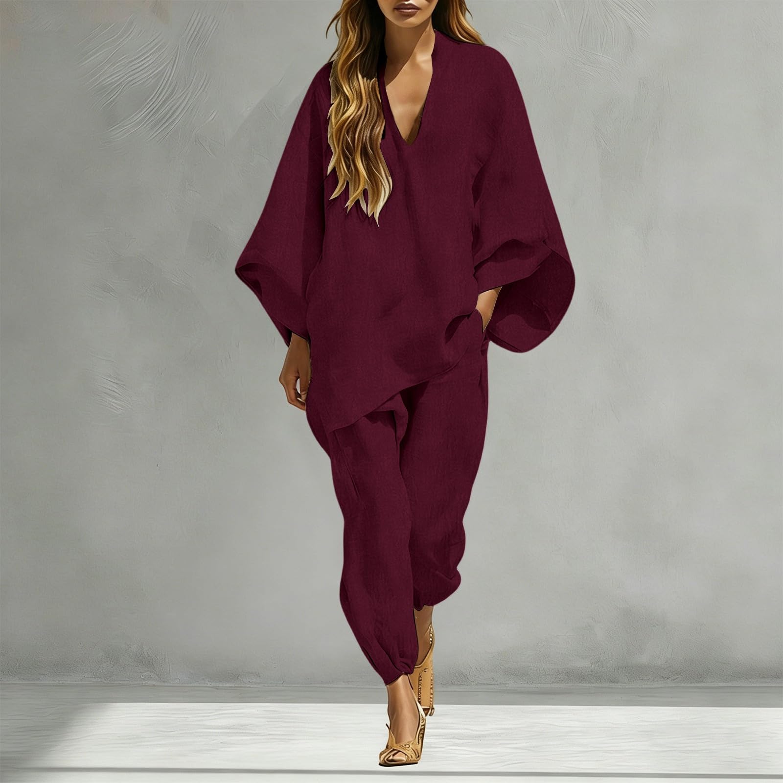 Conjunto Dos Piezas Falda Larga Midi Casual para Mujer Oficina Playa