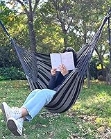 Vista 3 de Halalona Silla Hamaca Colgante Silla Hamaca Colgante Columpio de Cuerda 2 Cojines Incluidos - Hamaca Columpio Resistente y Duradera de Algodón Suave