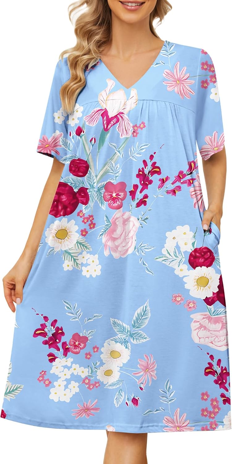 Womens Housecoat Casual Nights Women's Summer Plus Size Cotton