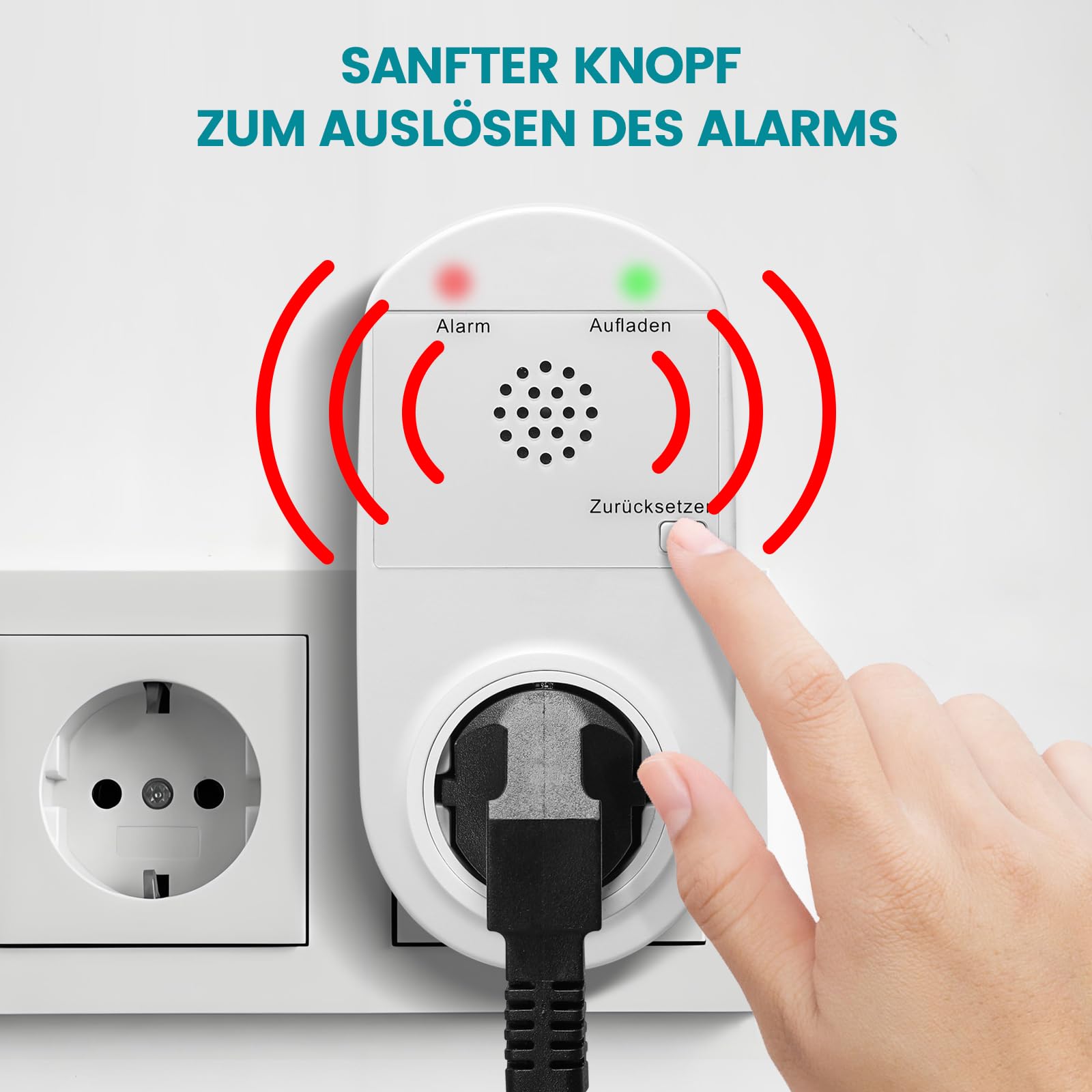 Briidea Stromausfallalarm melder mit LED Anzeige und 80 dB Sirene, betrieben mit wiederaufladbarem Akku (enthalten), ideal zur Überwachung von Kühlschränken, Gefrierschränken, Sumpfpumpen und Aquarien
