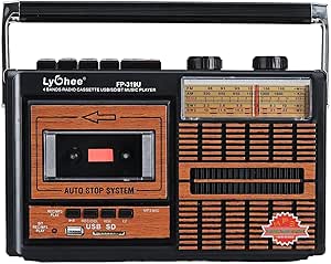 Portable Cassette Tape Player Recorder,AM/FM/SW Radio Stereo With Bluetooth,USB/SD, Big 10W
