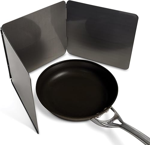 Miniatura 4 de HIC Kitchen Protector contra salpicaduras de 3 lados, acero al carbono antiadherente, seguro al calor, se pliega para el almacenamiento