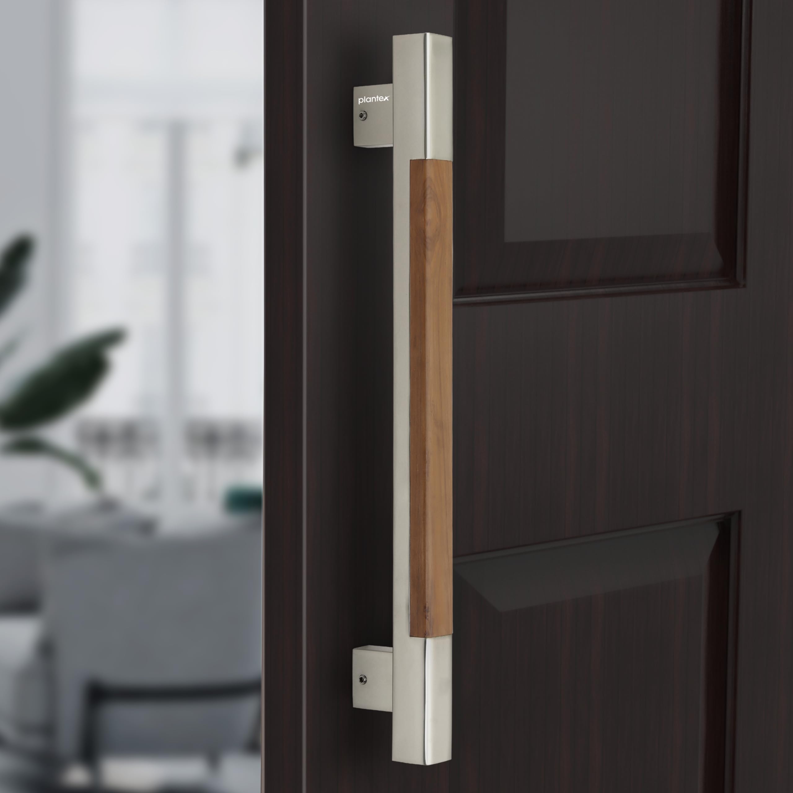 Plantex Main Door Handle/15 Inch Main Door Handle/Glass Door Handle/Wooden Door Handle/Pull-Push Door Handle/Door Accessories - Pack of 1 (S-604-Satin and Wood) - 3 Years Warranty (B0CQXPBYG2) Amazon Price History, Amazon Price Tracker