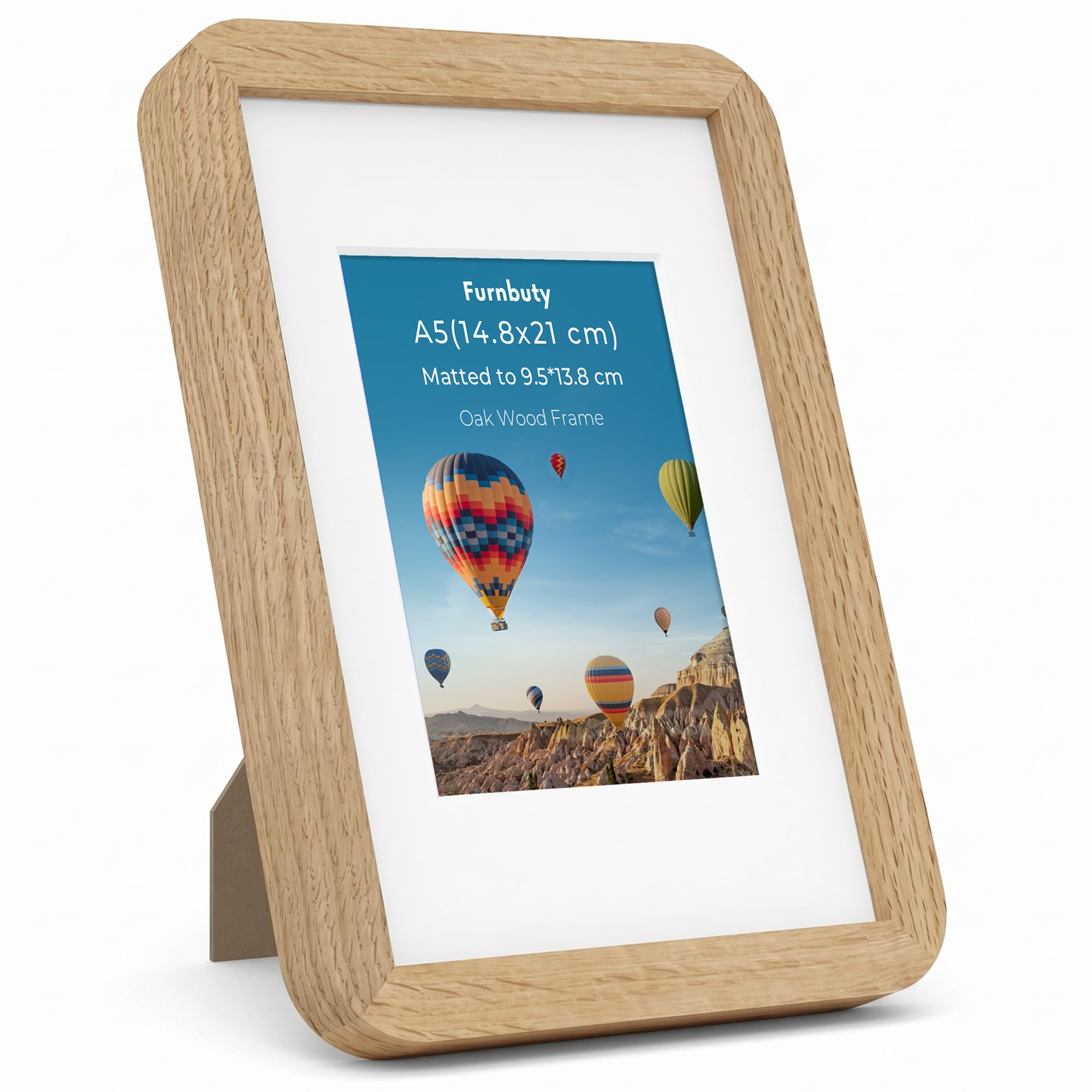 A5 Frame, A5 Photo Frame with Mount for A6 Photo, Handcrafted Oak A5 Picture Frame for Photos Certificates Art Prints Postcards Crafts, Tabletop & Wall Mountable for Home, Office, Family โ image 1