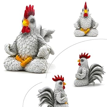 Amazon.co.jp: ルースター像、鶏の置物 - ヨガチキン装飾モダン