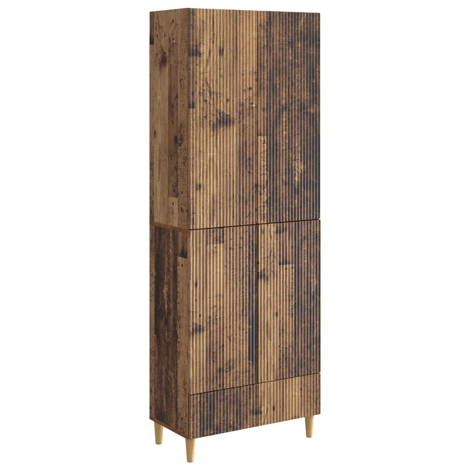 Juego de armarios de madera de 2 piezas con aparador y estante de pared de 95 cm