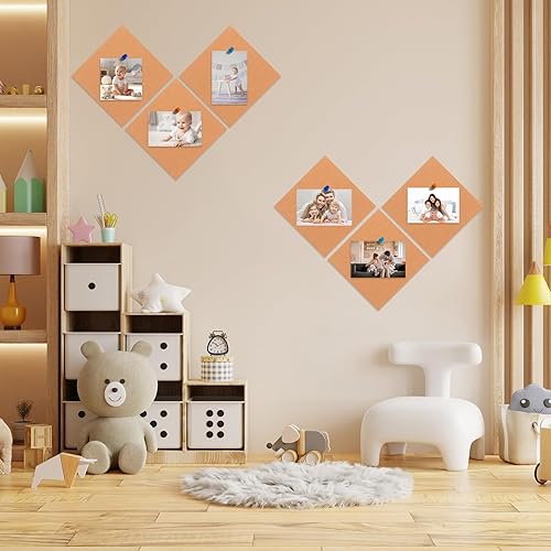 Miniatura 5 de Cork Board Tiles, 12" X 12" X 14",Corkboard, Premium Natural Cork for Bulletin Board, Mini Wall, 72 Self Adhesive Squares Included,8 Pack