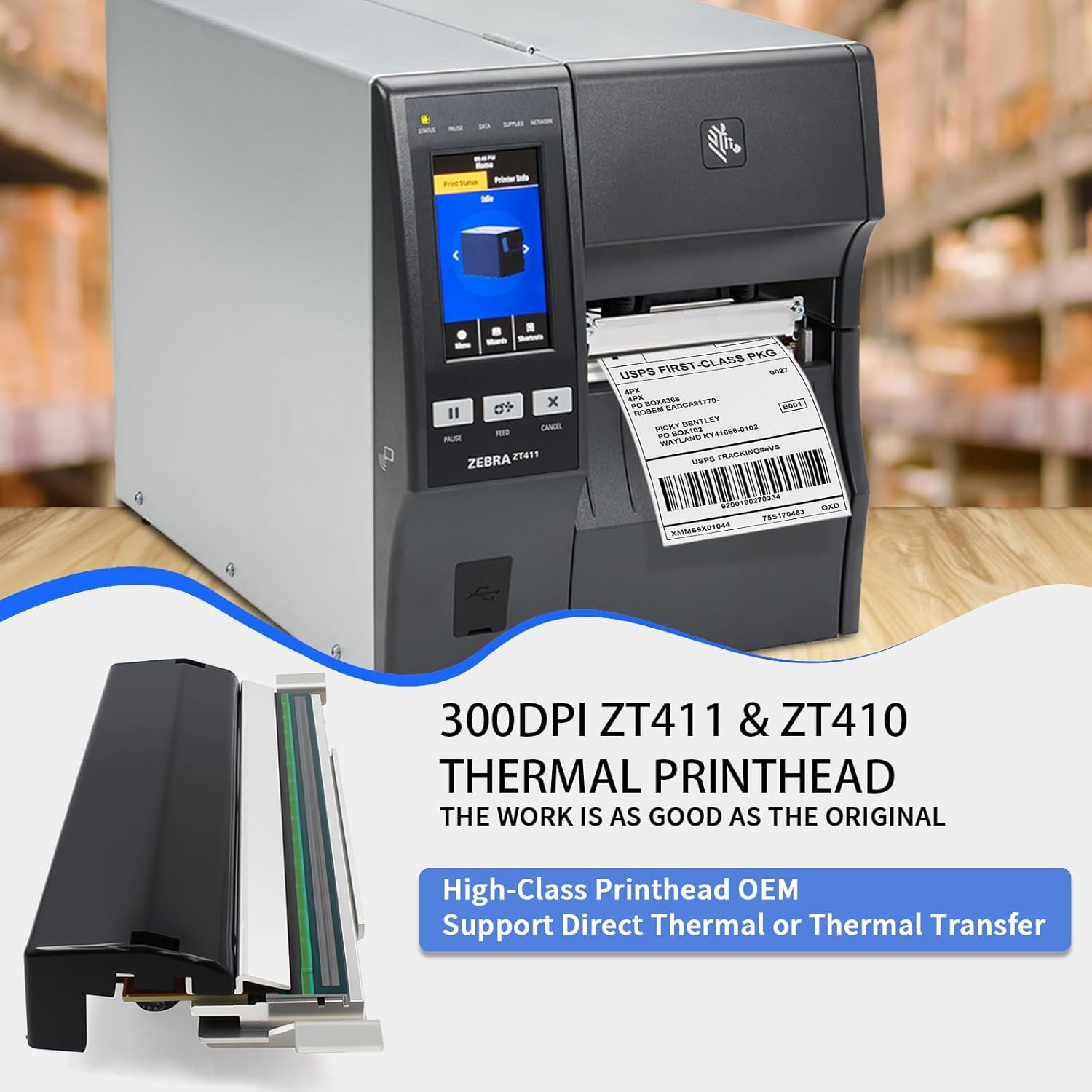 P1058930-010 New Printhead for Zebra ZT410 ZT411 Thermal Barcode Printer |High-Class-Replace| 300dpi