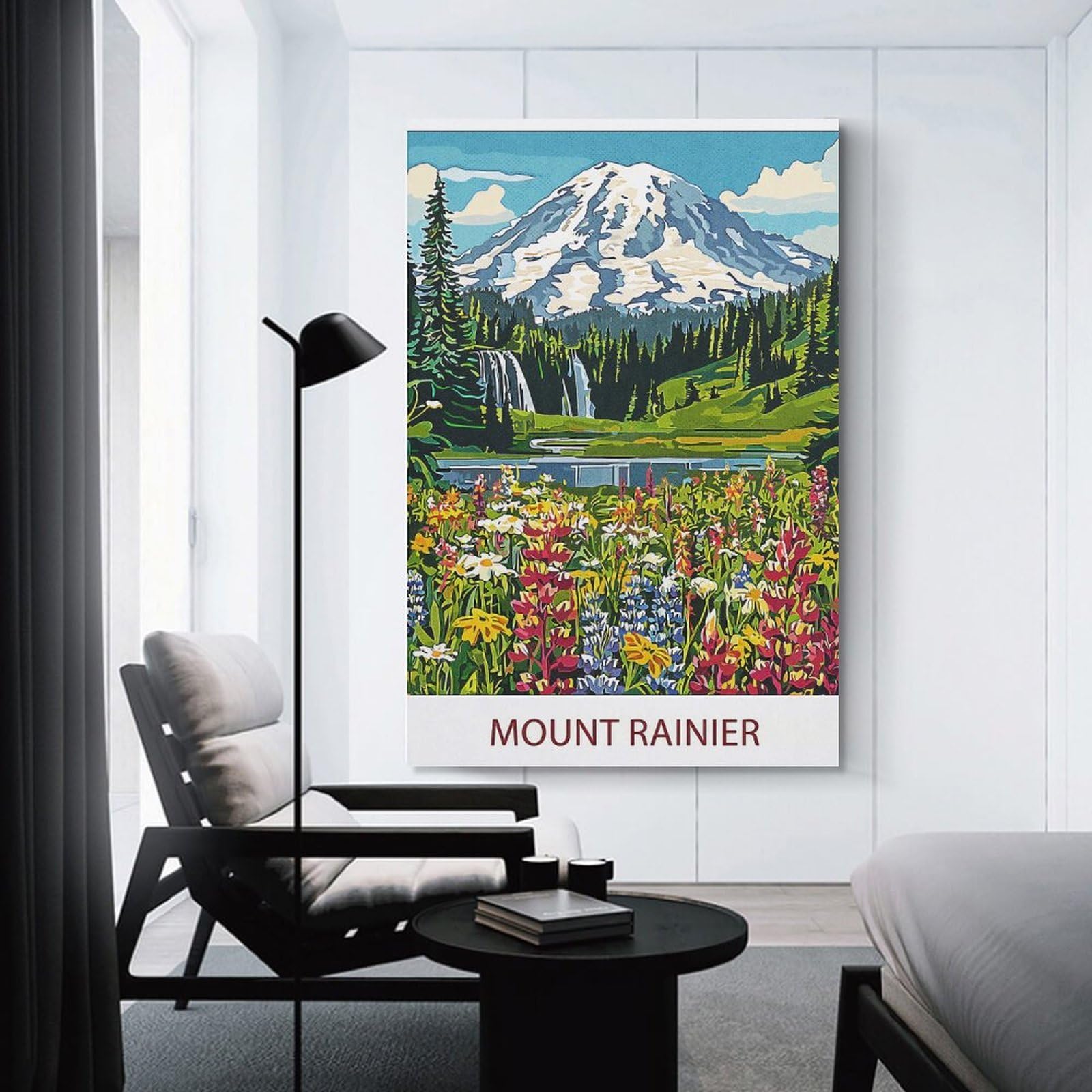 Junmoney Mount Rainier Landscape(2) Decorative Canvas Print, 24x36inch(60x90cm), for Home, Office, Studio Or Guest Room, Canvas Wall Art That Fits Changing Layouts